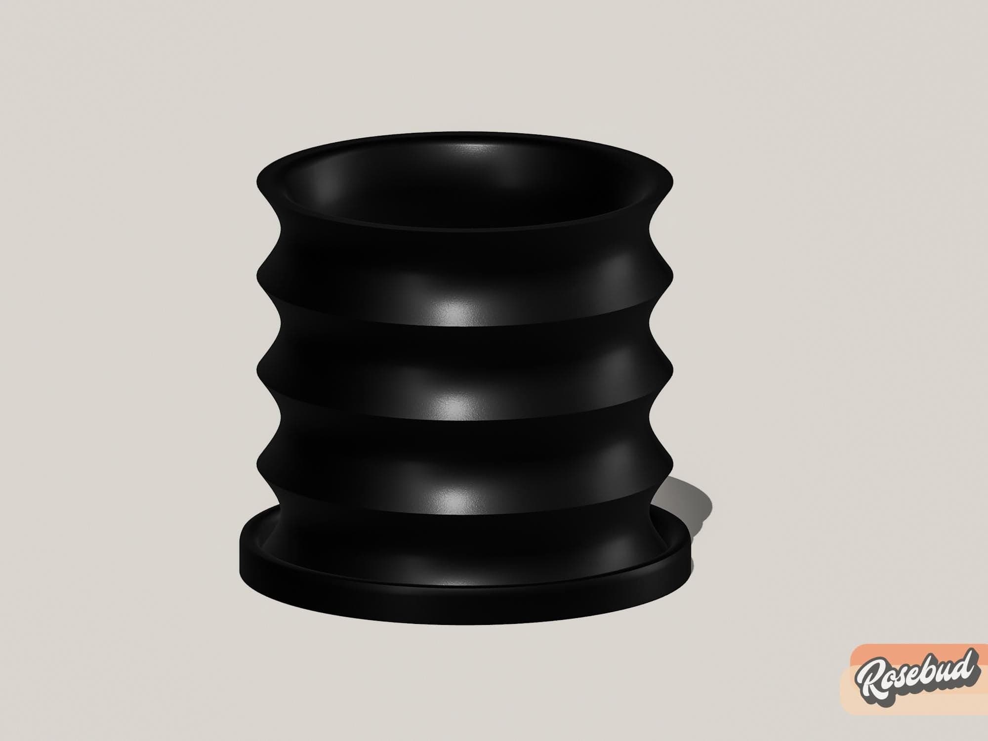 Rippled Plant Pot with Drainage – Modern Organic Indoor Planter with Saucer, 3D Printed Wavy Pot for Houseplants - BRIM - My American Goods