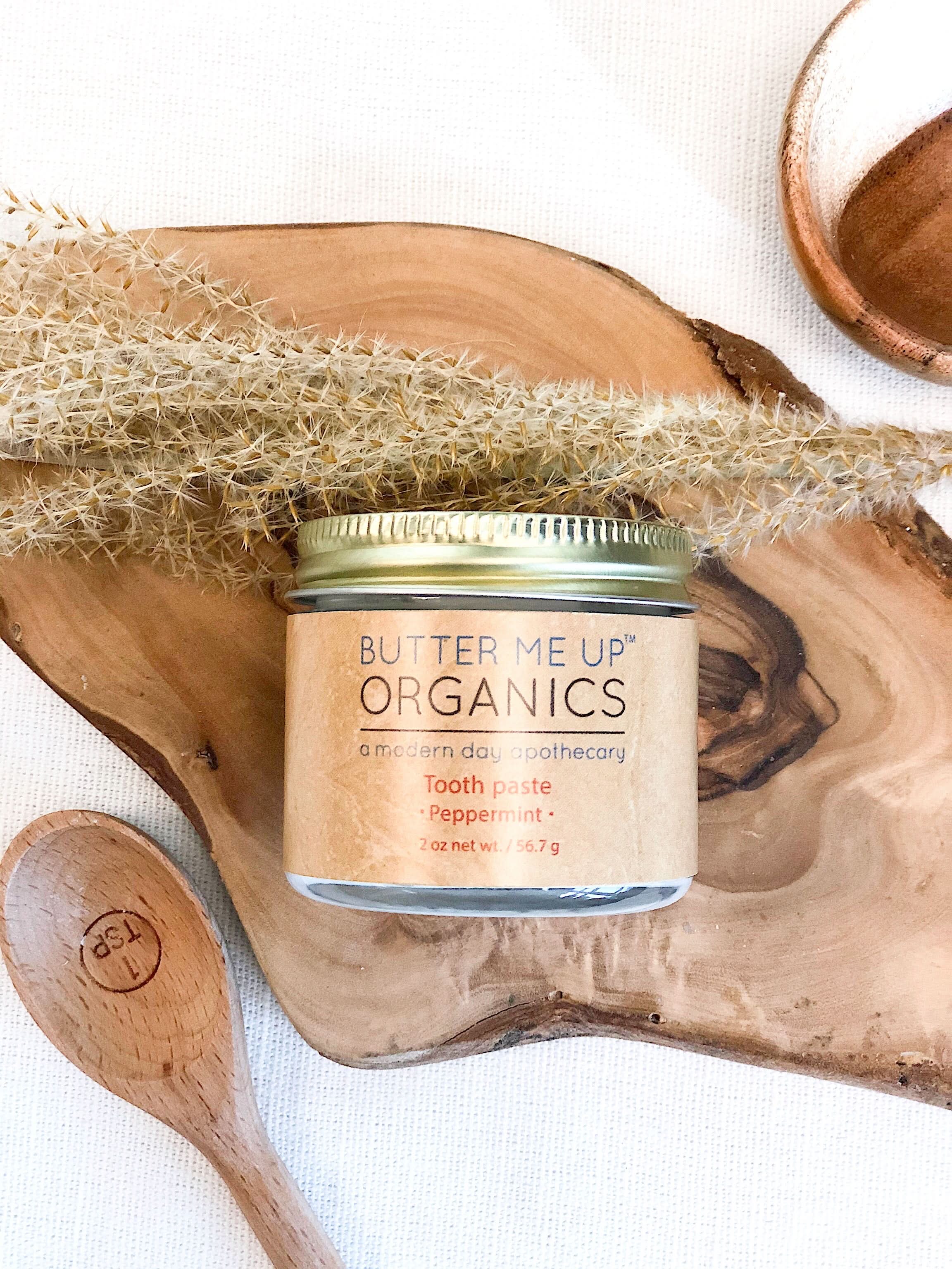 Butter Me Up Organics Teeth Peppermint All Natural Organic Whitening Toothpaste / Remineralizing Toothpaste