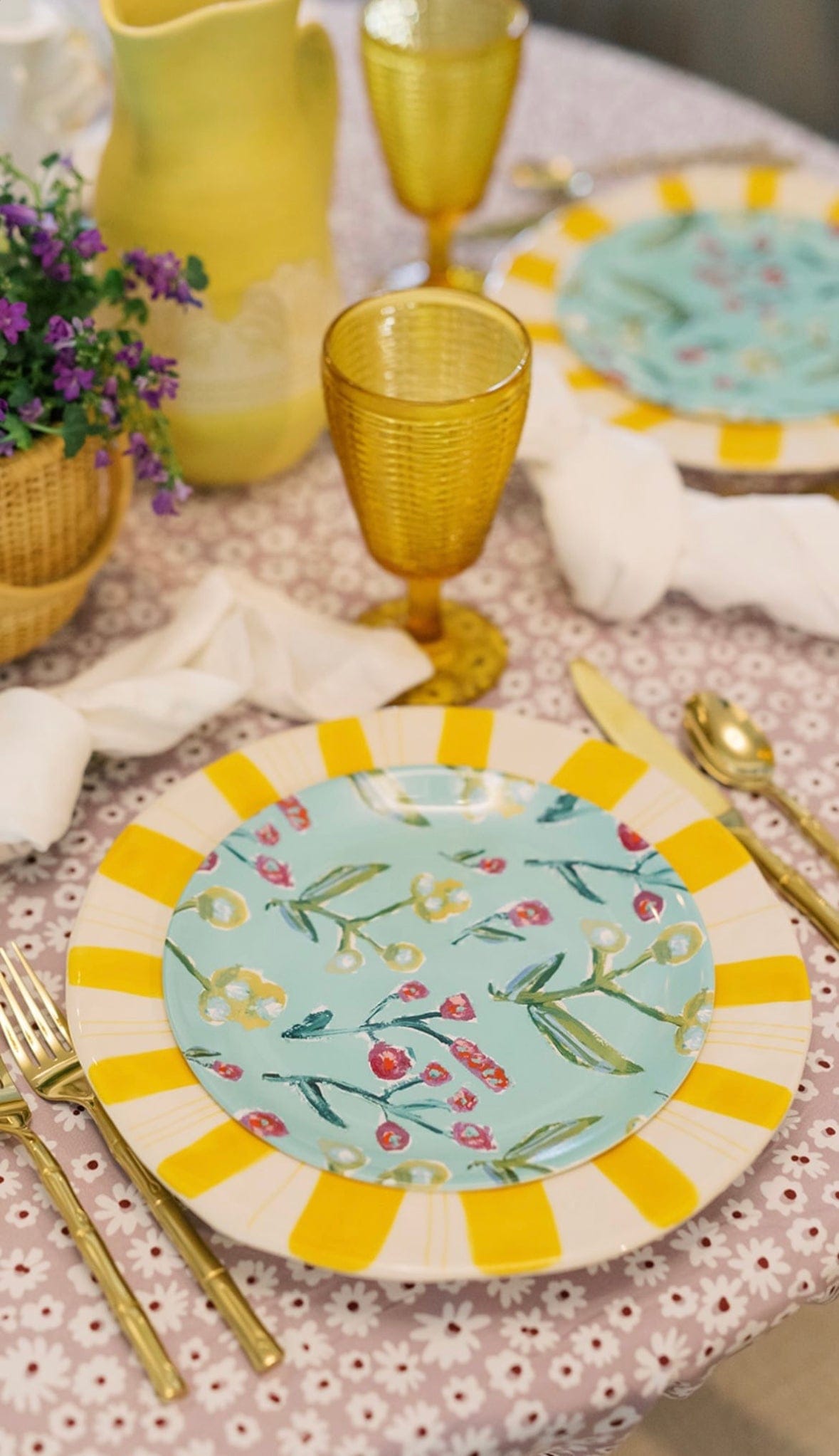 Erin Donahue Tice China Plates Set of Honeysuckle China Plates (Set of 2, 4 or 8)