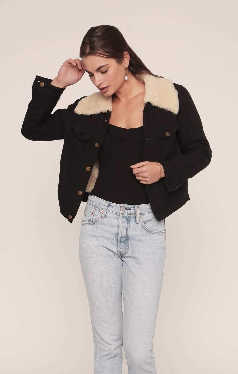 MERRITT CHARLES Jacket Impala Sherpa Jacket - Raven Black