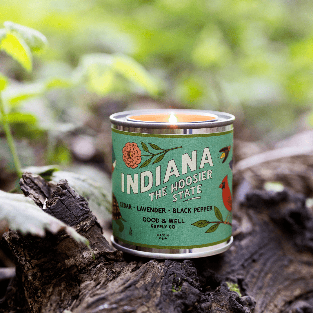 Good & Well Supply Co Candles Half Pint / 8oz / Cotton Wick Indiana State Candle