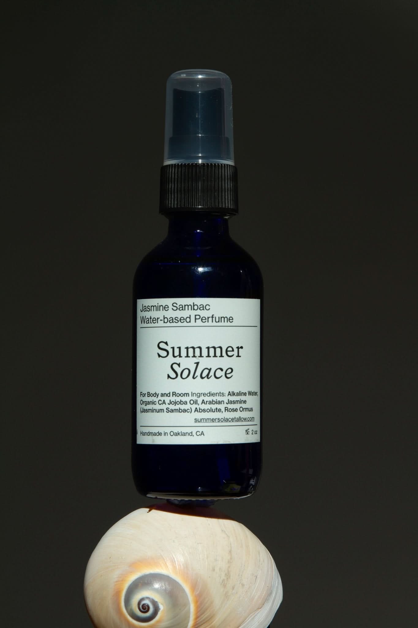 Summer Solace Tallow Perfume Jasmine Sambac + Magnolia Perfume Mist – Water-Based (New Formula)