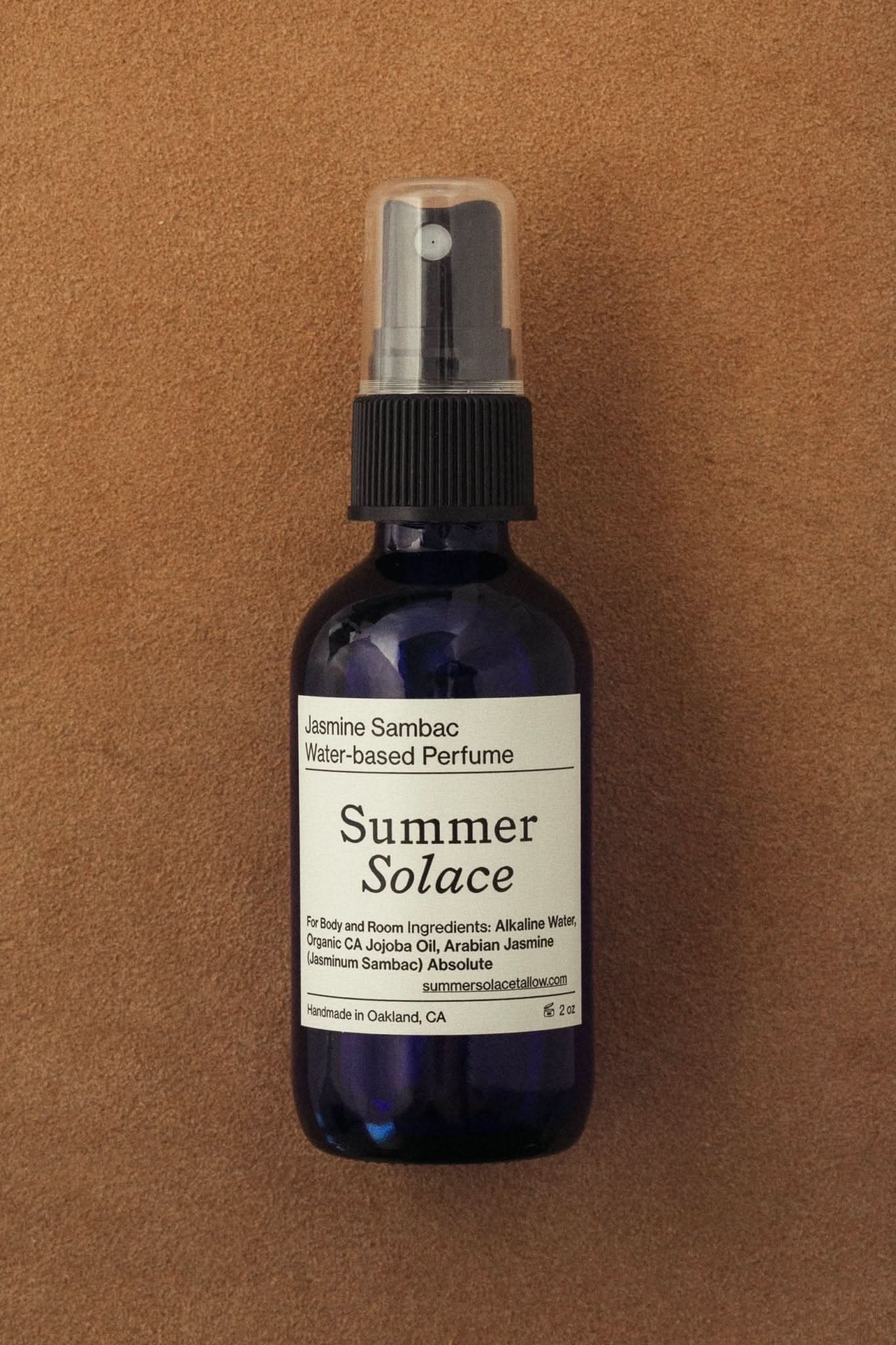 Summer Solace Tallow Perfume Jasmine Sambac + Magnolia Perfume Mist – Water-Based (New Formula)