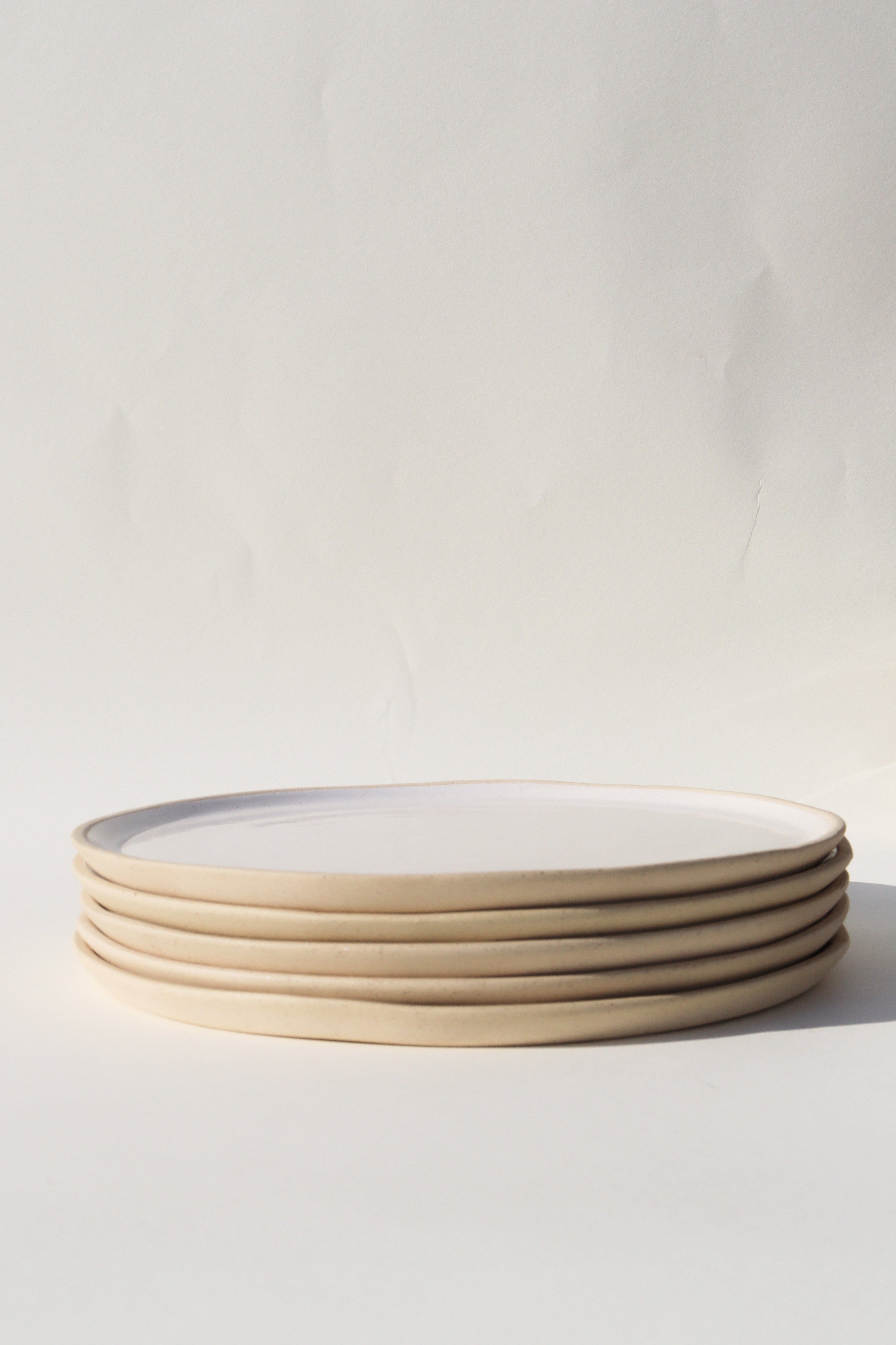 Glazed Garage Ceramics plates Jetty Salad Plate | White Speckle (Set of 4)