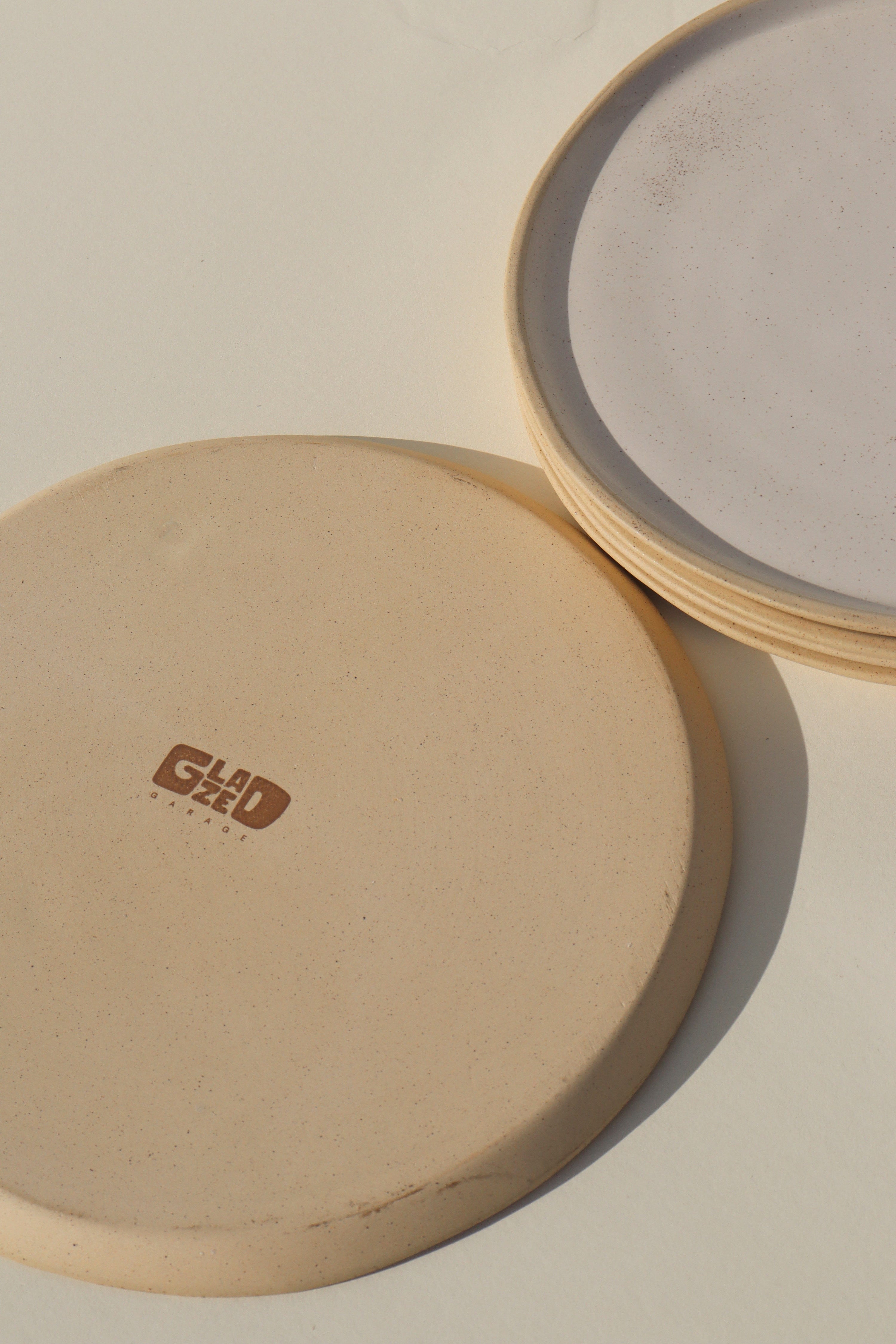 Glazed Garage Ceramics plates Jetty Salad Plate | White Speckle (Set of 4)