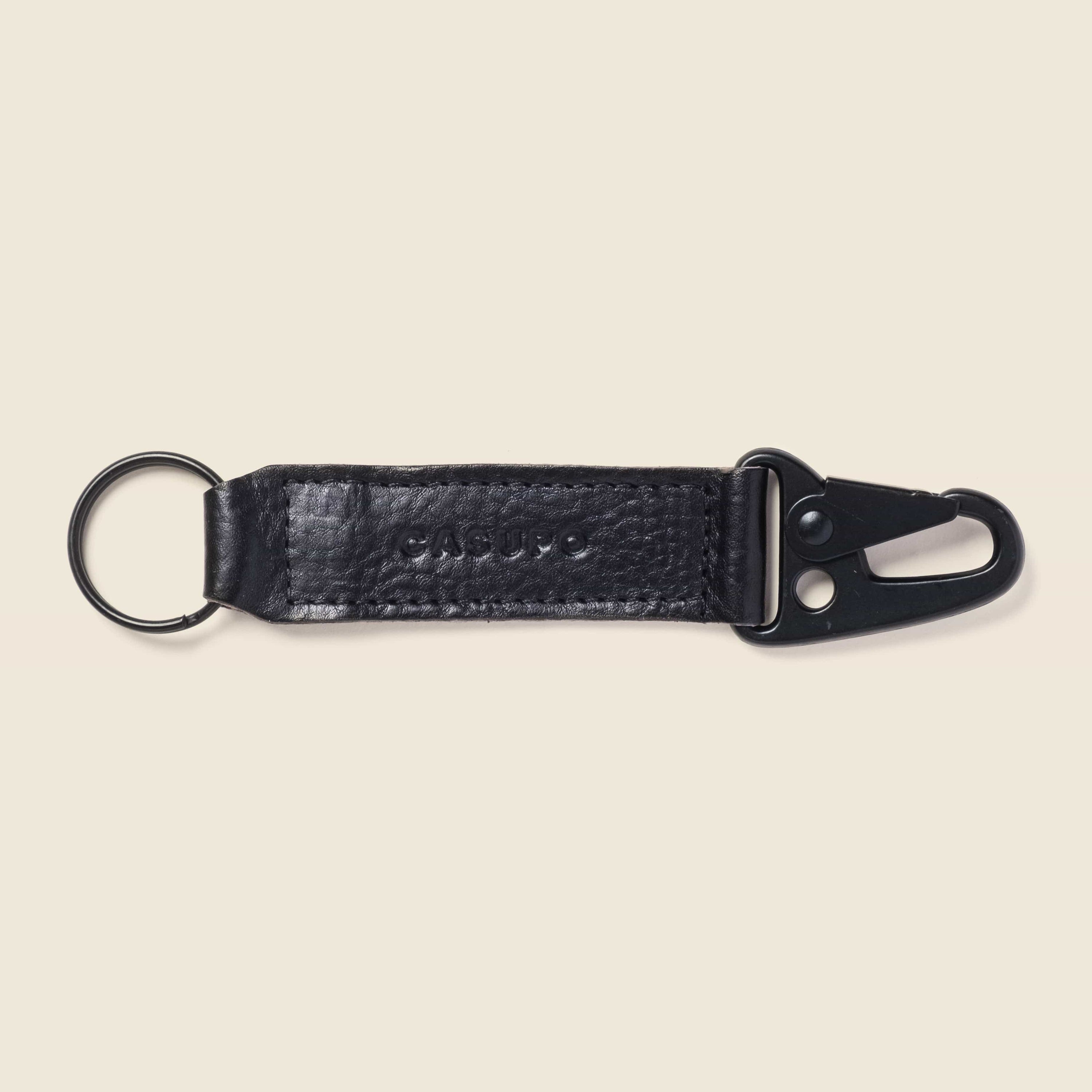 CASUPO Small Leather Goods Keychain - Black