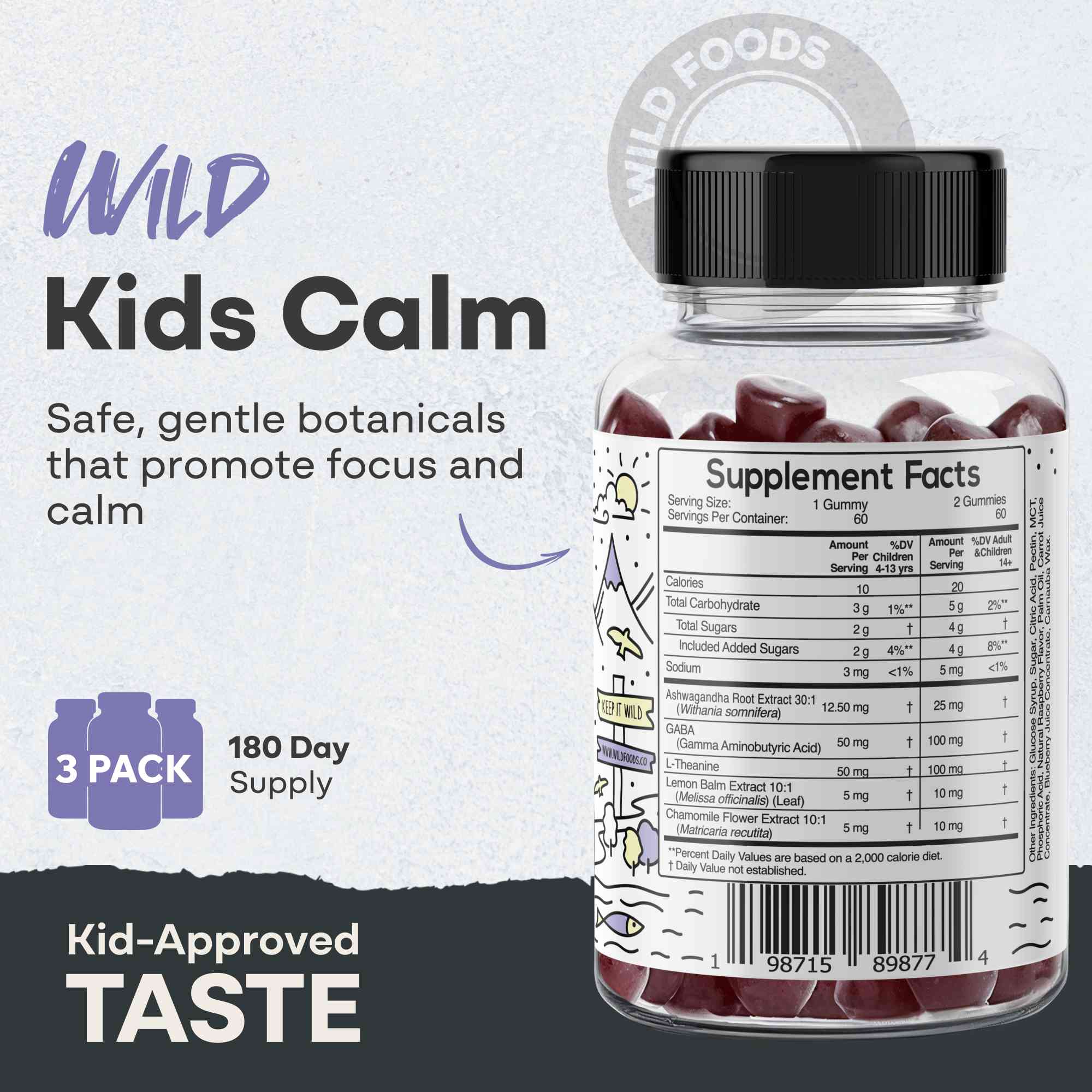 Wild Kids Calm Gummies – Relaxation & Sleep Support - My American Goods