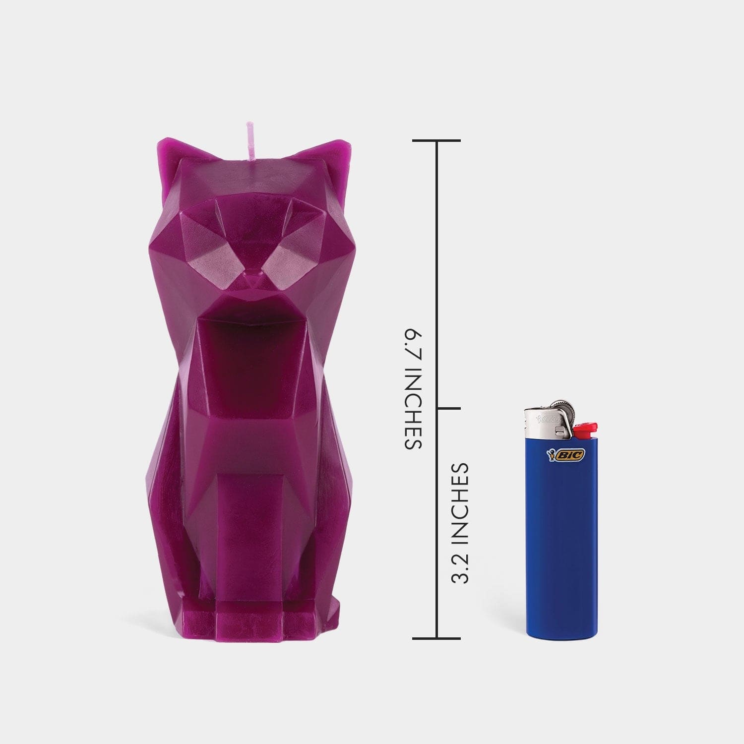 PyroPet Kisa Cat Candle - Burgundy - My American Goods