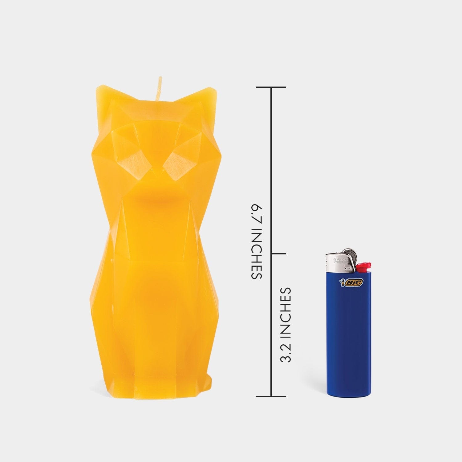 PyroPet Kisa Cat Candle - Mustard Yellow - My American Goods