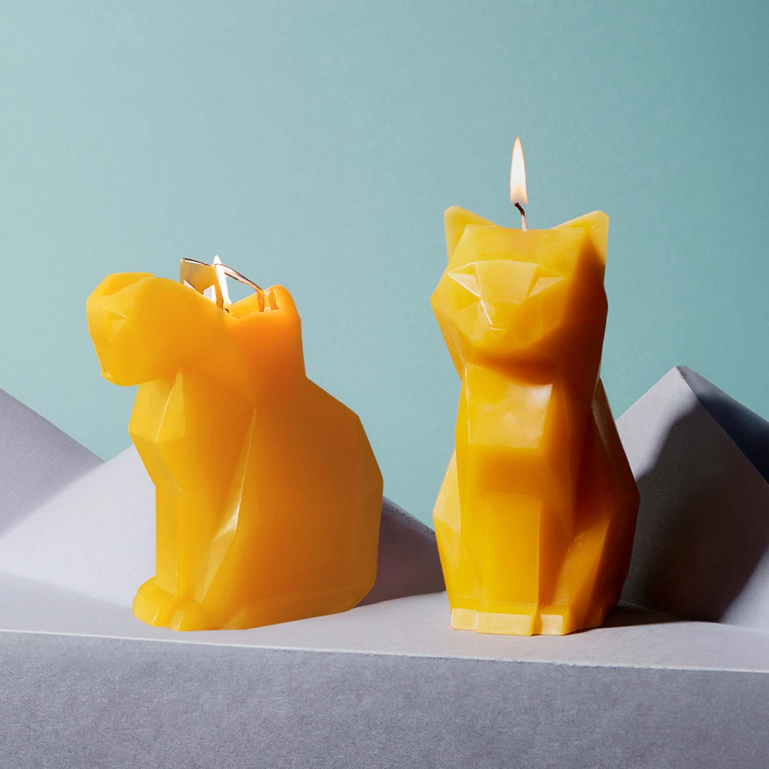 PyroPet Kisa Cat Candle - Mustard Yellow - My American Goods