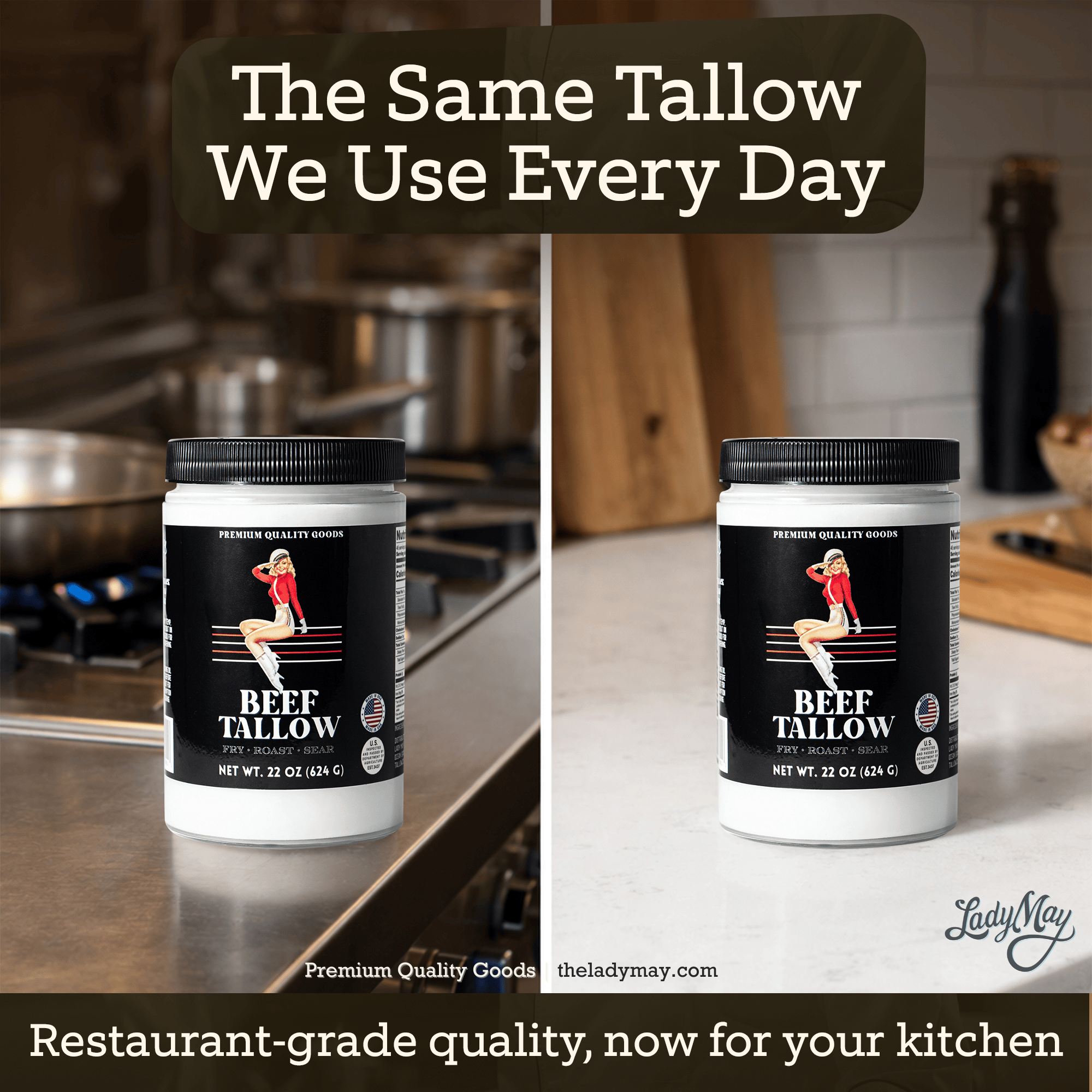 The Lady May Beef Tallow 22oz Premium Cooking Beef Tallow