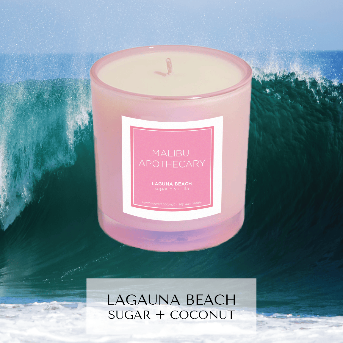 Malibu Apothecary Pink Laguna Beach Iridescent Pink Candle
