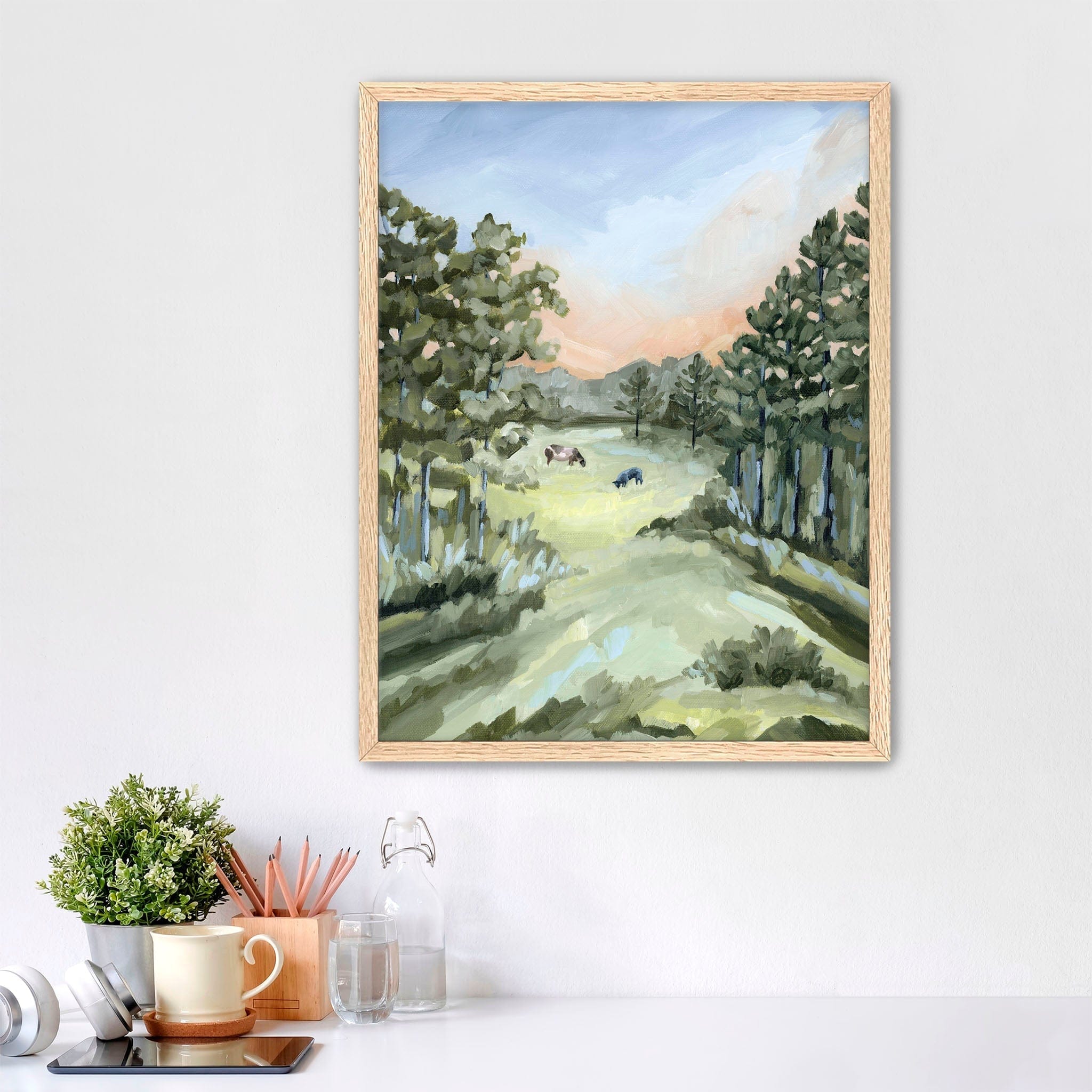 Katie Garrison Art Print Paper Print / 5x7 in / Oak Frame "Land We Love" Art Print
