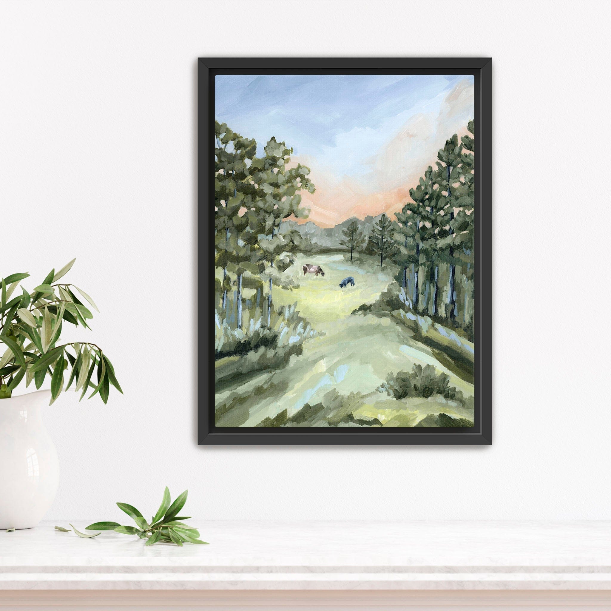 Katie Garrison Art Print Stretched Canvas / 8x10 in / Black Frame "Land We Love" Art Print