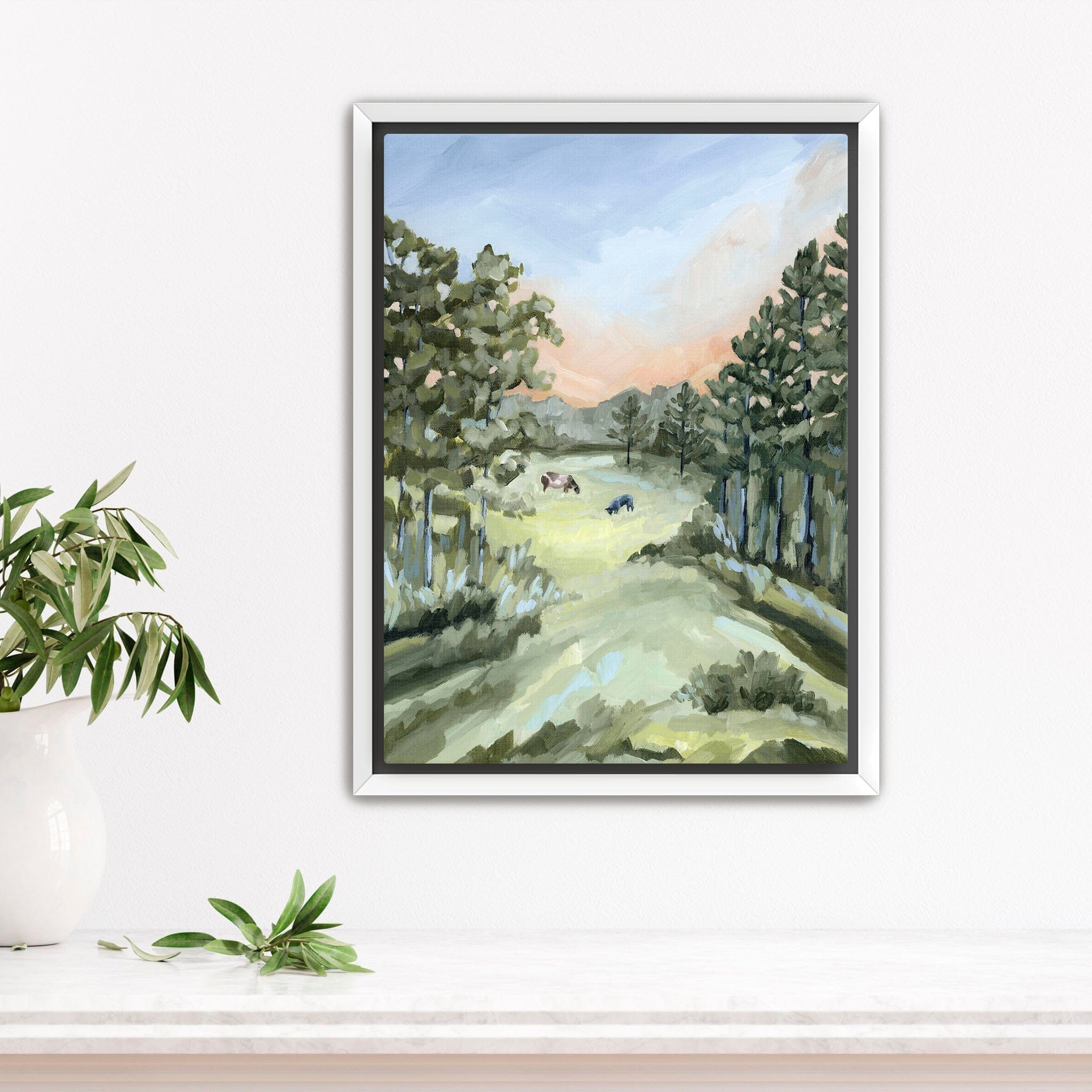 Katie Garrison Art Print Stretched Canvas / 8x10 in / White Frame "Land We Love" Art Print