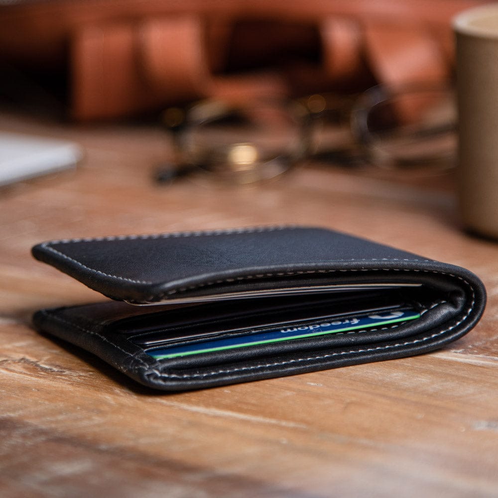 CASUPO Large Bifold Large Billfold Wallet with RFID protection - Black