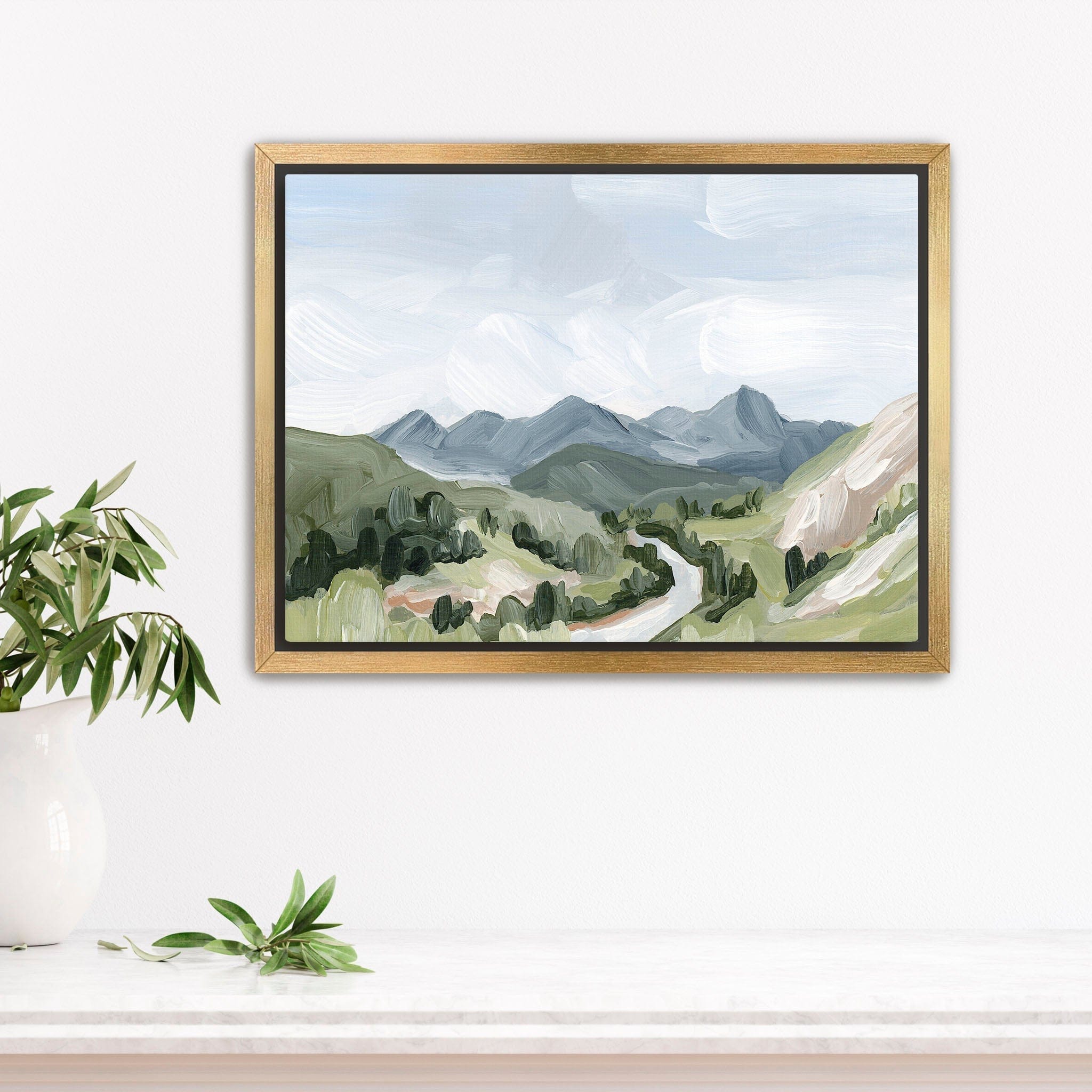 Katie Garrison Art Print Stretched Canvas / 8x10 in / Gold Frame "Last Six Miles" Art Print
