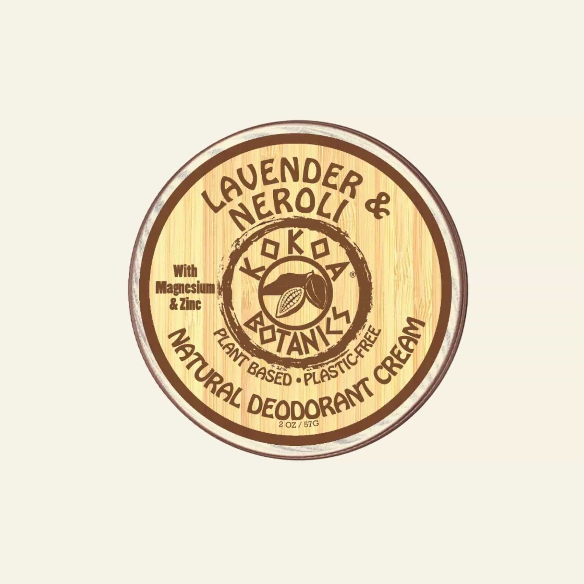 Lavender & Neroli natural deodorant cream container with Loka Botanics branding on a white background