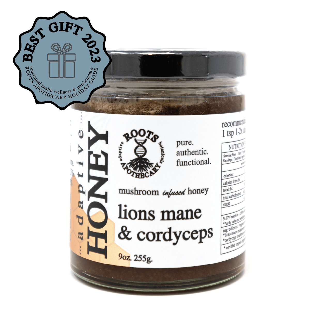 Roots Apothecary adaptive honey Lion’s Mane & Cordyceps Mushroom Honey