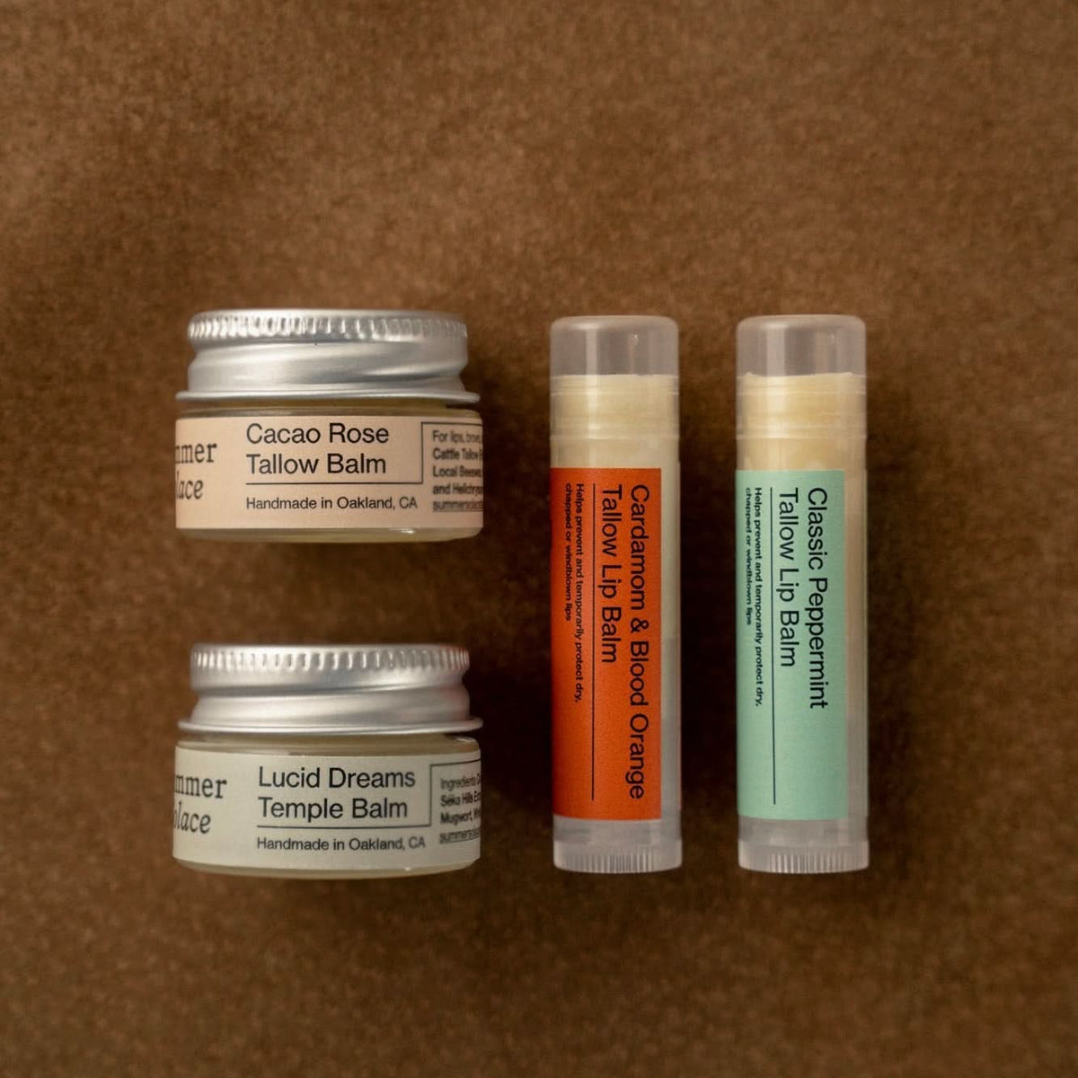Summer Solace Tallow Gift Sets Lip & Temple Balm Set – Compact, Nourishing, Travel-Ready
