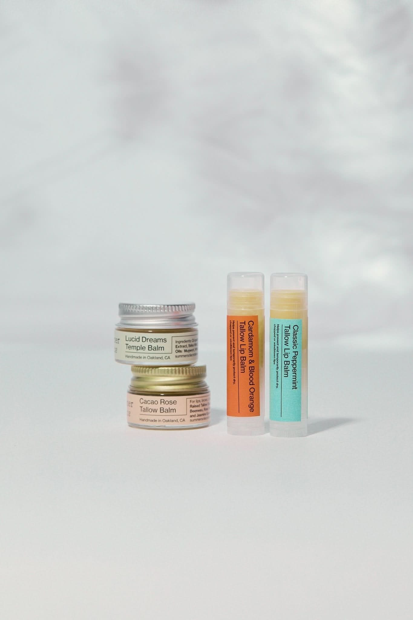 Summer Solace Tallow Gift Sets Lip & Temple Balm Set – Compact, Nourishing, Travel-Ready