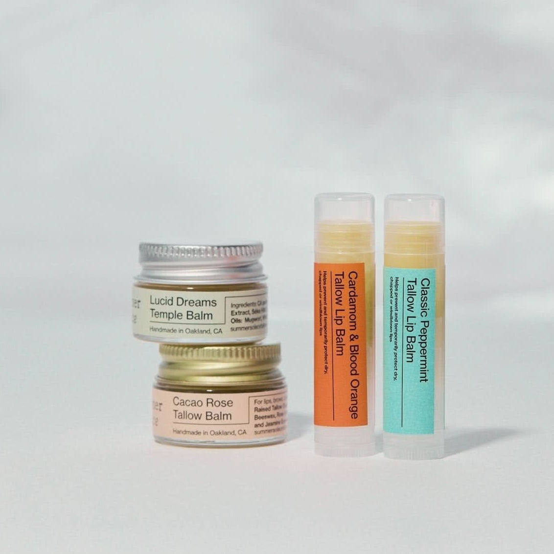 Summer Solace Tallow Gift Sets Lip & Temple Balm Set – Compact, Nourishing, Travel-Ready