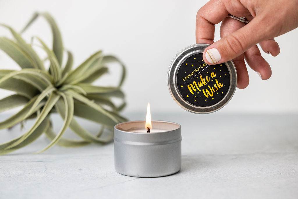 Trio of Tin Soy Candle - Scented with Bergamot and Lavender Essential Oil - My American Goods