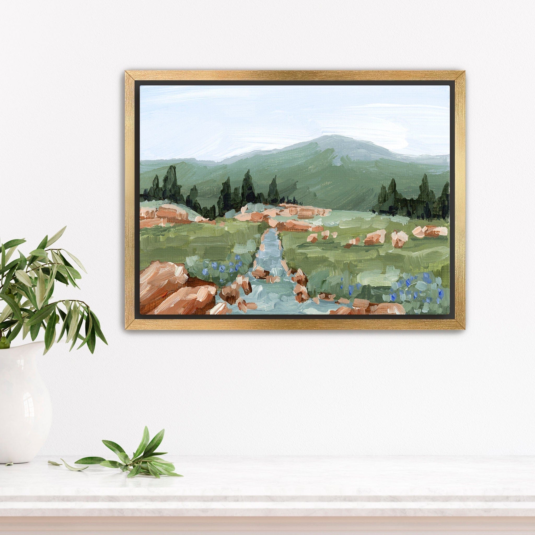 Katie Garrison Art Print Stretched Canvas / 8x10 in / Gold Frame "Look Up" Art Print
