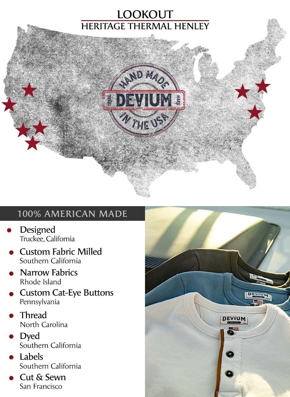 Lookout Heritage Thermal Henley - My American Goods