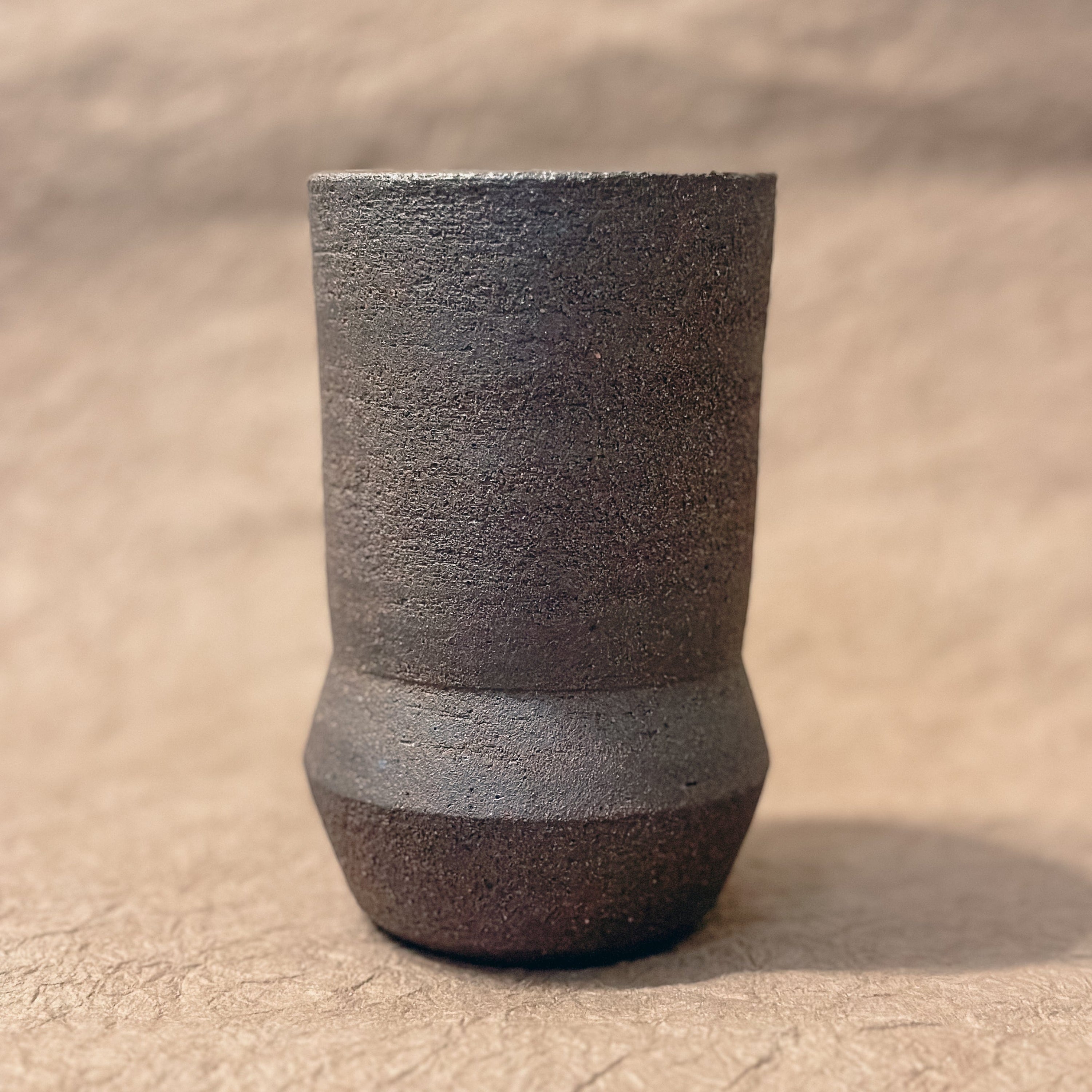 Olivia Snow Ceramics Tumbler base angle Saturn Ceramic Tumblers in Dark Brown