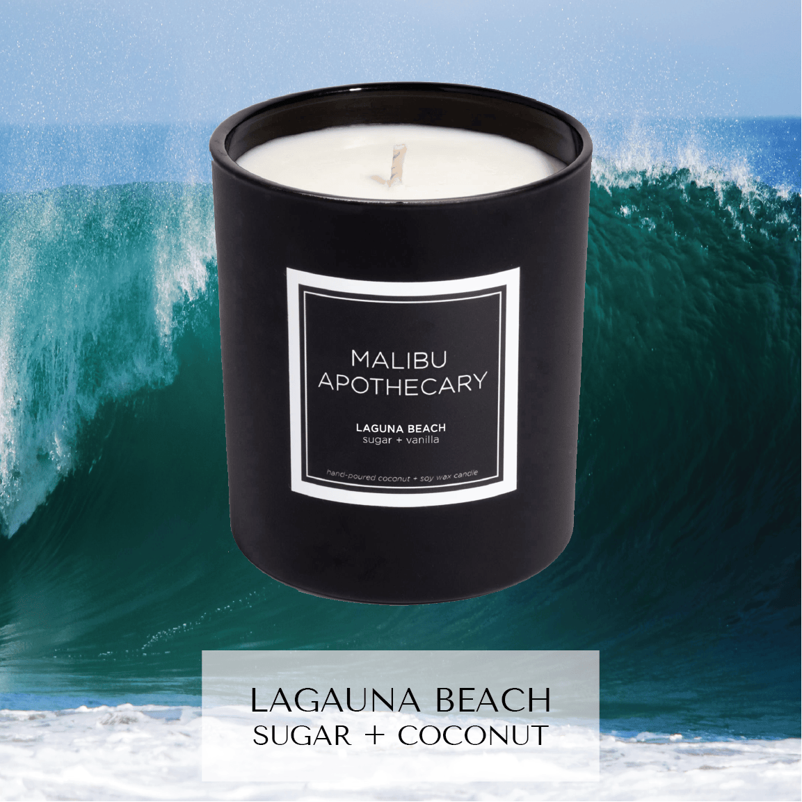 Malibu Apothecary Candle Laguna Beach Matte Black Candle