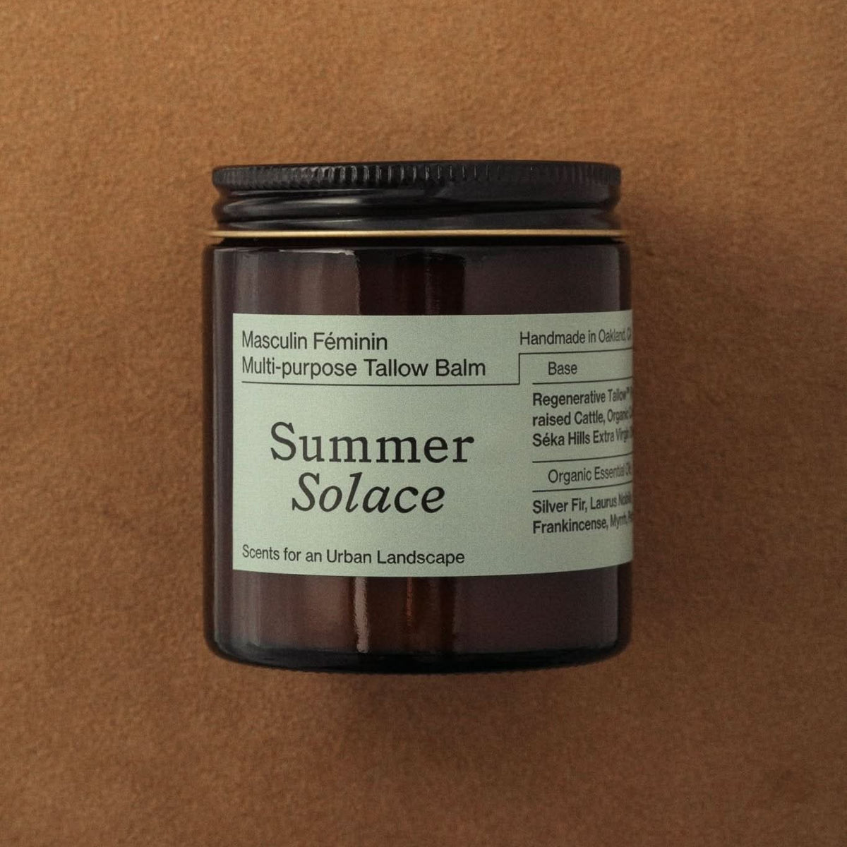 Summer Solace Tallow Tallow Balm Large 4 oz (Best Value) Masculin Féminin Tallow Balm – Frankincense, Patchouli & Hinoki Wood