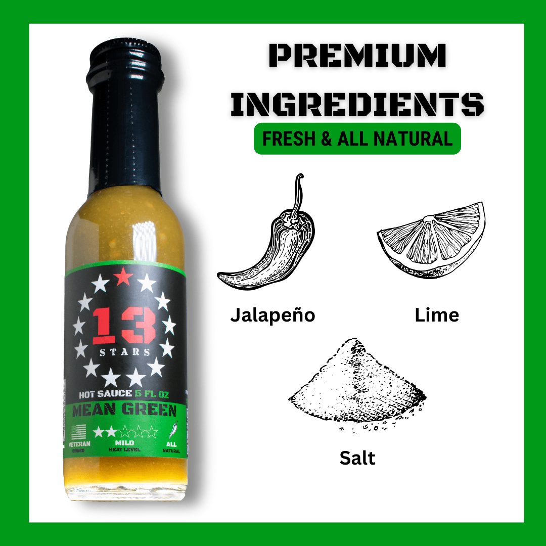 13 Stars Hot Sauce Hot Sauce 13 Stars Hot Sauce Mean Green