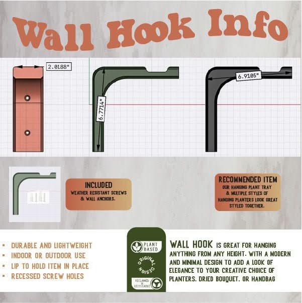 Minimal Modern Hanging Planter Wall Hook - My American Goods