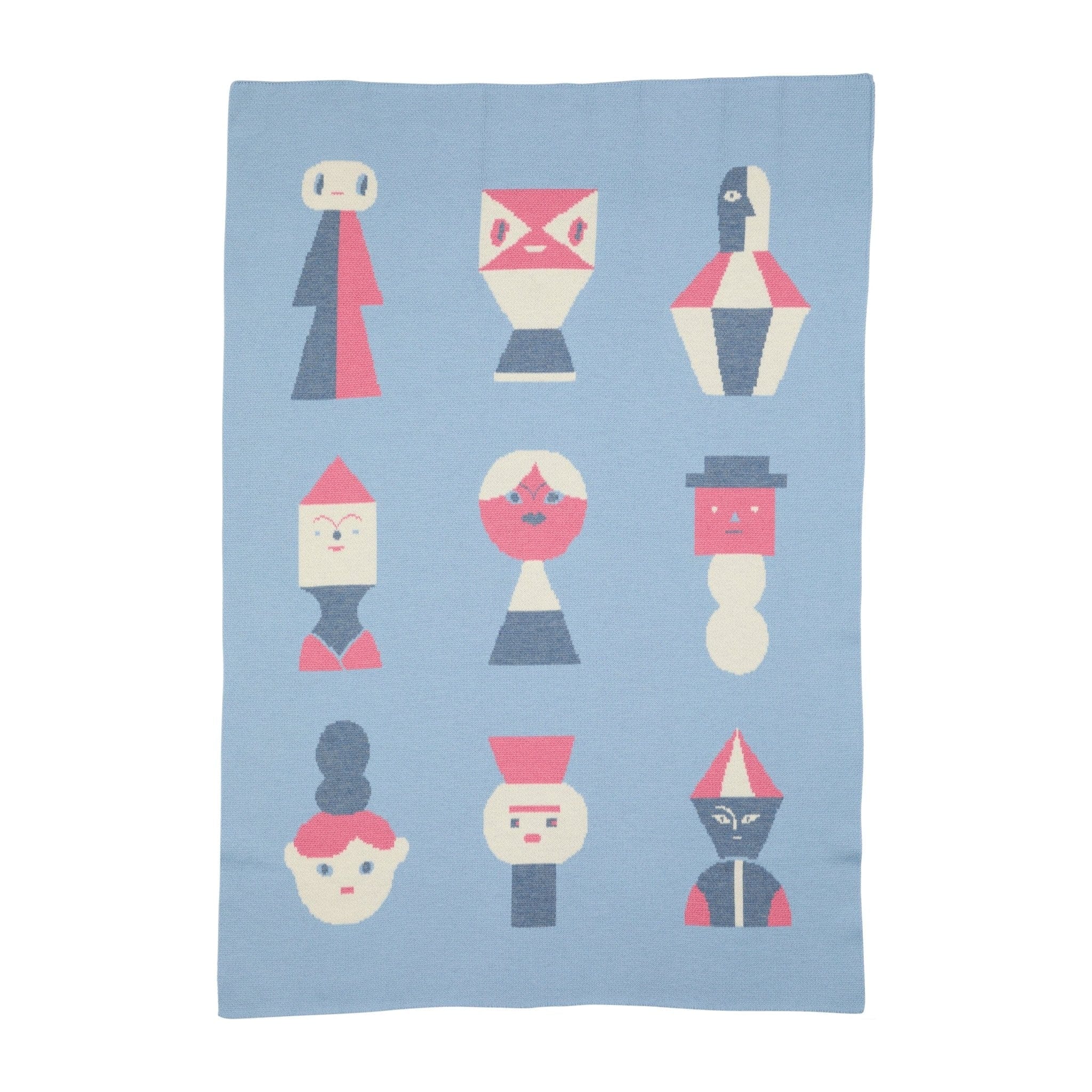 Biquette Baby Blanket Hydrangea in Merino Wool Mix & Mingle Baby Blanket