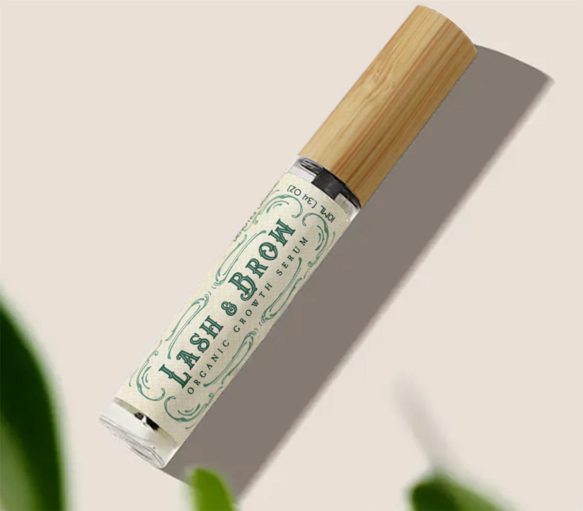 Roots and Leaves, LLC Organic Lash & Brow Serum with cold pressed castor oil and pearl powder