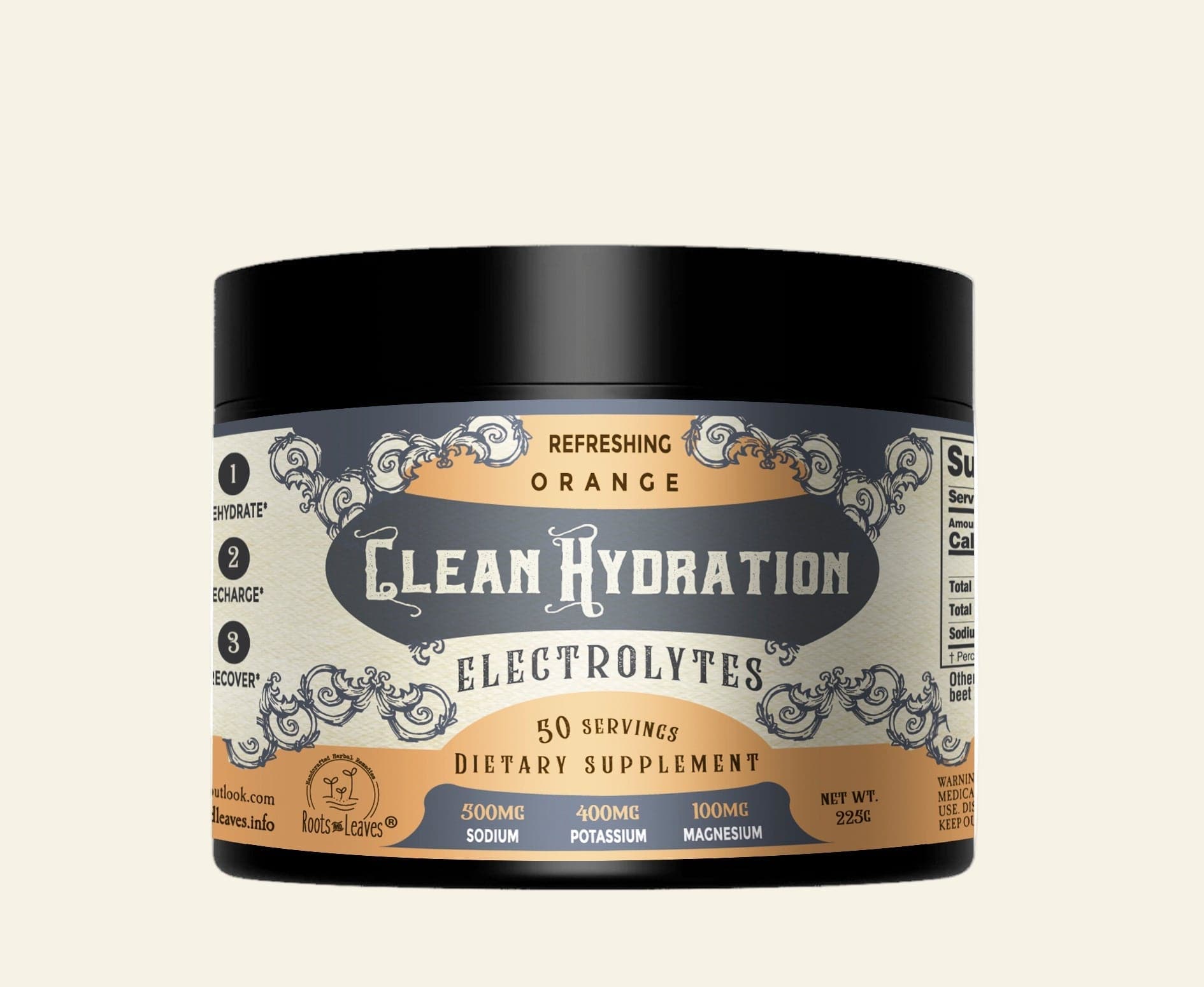 Roots and Leaves, LLC Clean Hydration - Orange - Electrolytes