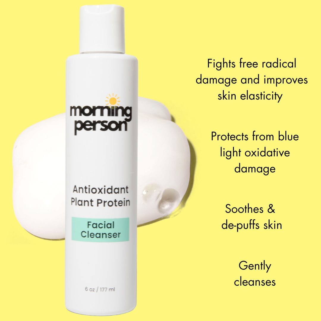 Morning Person Antioxidant Plant Protein Face Cleanser - My American Goods