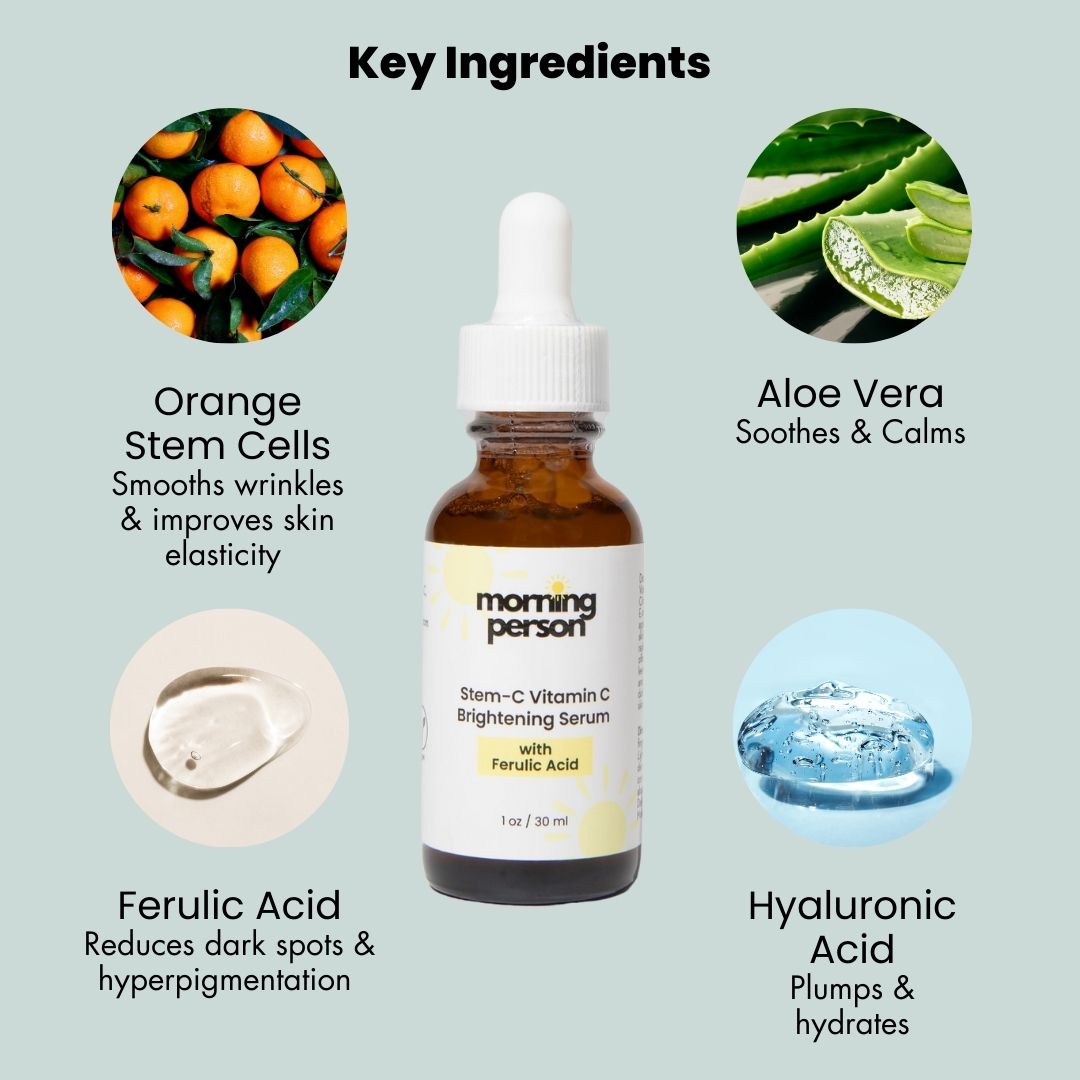Morning Person Stem-C Vitamin C Brightening Serum with Ferulic Acid - My American Goods