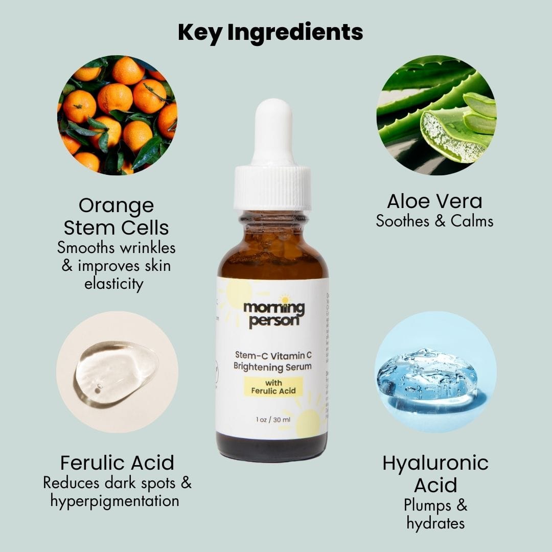 Morning Person Stem-C Vitamin C Brightening Serum with Ferulic Acid - My American Goods