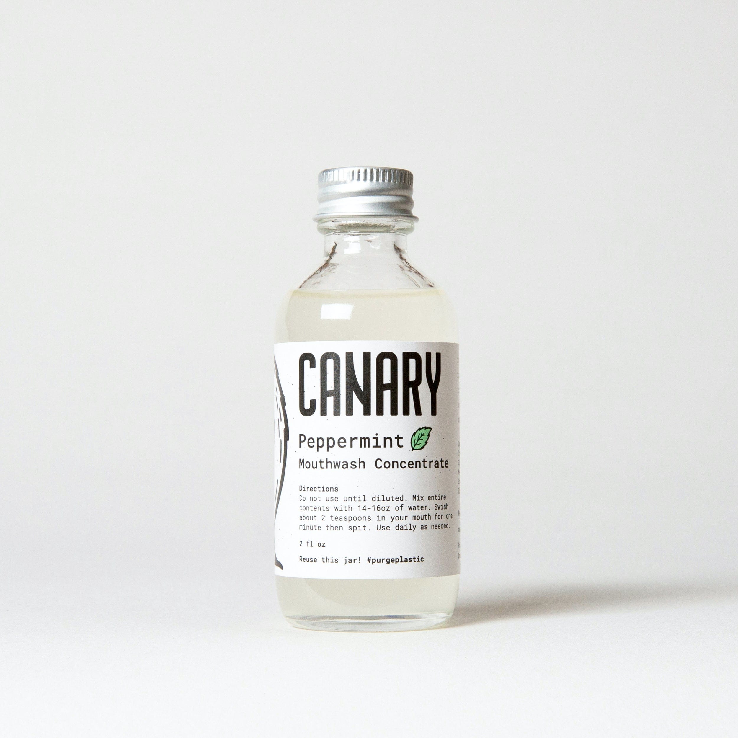 Canary Mouthwash Test drive - One 2oz bottle Peppermint Mouthwash Concentrate