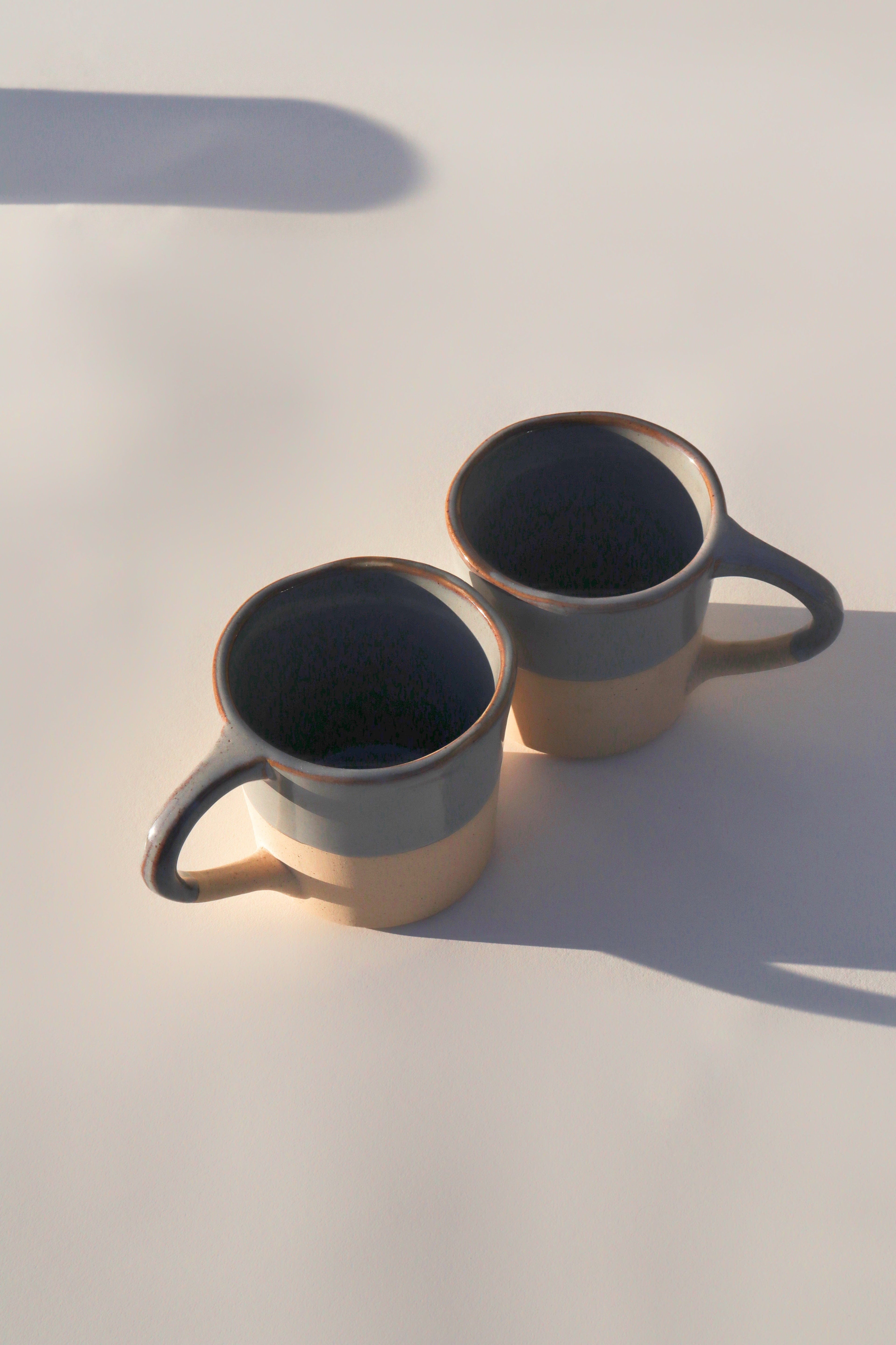 Glazed Garage Ceramics Cup Harbor Handbuilt Mug | Waterfall (Set of 2)