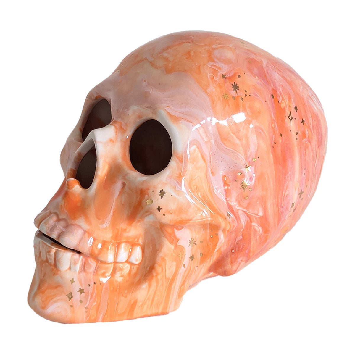 Mystical Skull in Warm Tones with 22K Gold Accents