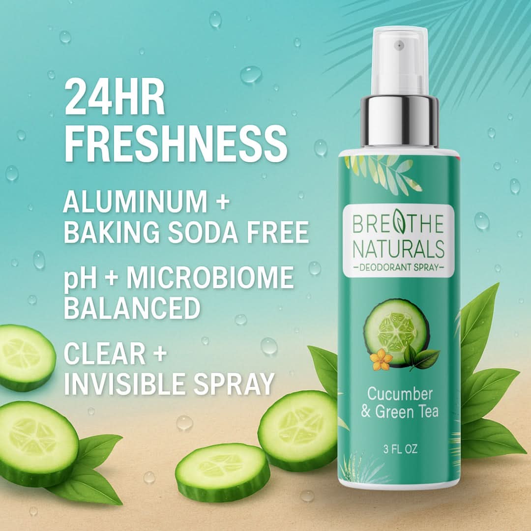 Breathe Naturals Deodorant Deodorant Cucumber & Green Tea Spray Deodorant