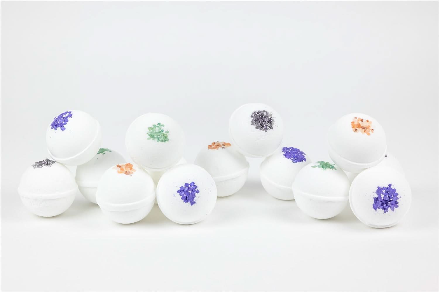 Lizush FAVORS Bulk - 100 Natural Vegan Mix scents Bath Bombs - White