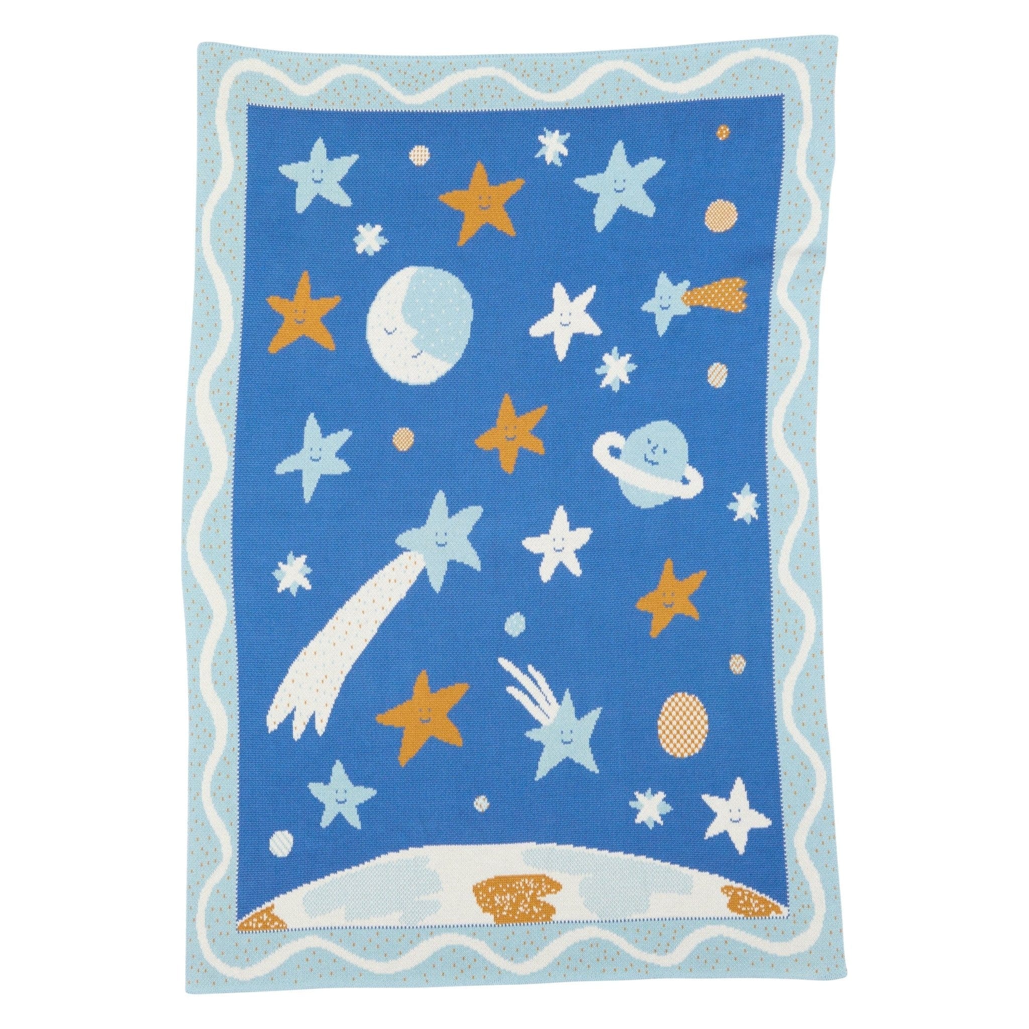 Biquette Baby Blanket Deep Space in Organic Cotton Night Sky Baby Blanket