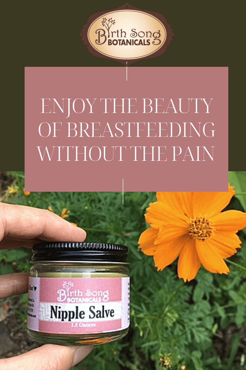 Birth Song Botanicals Co. Skin Care Nipple Salve, Soothing Herbal Nipple Butter for Breastfeeding and Lactation