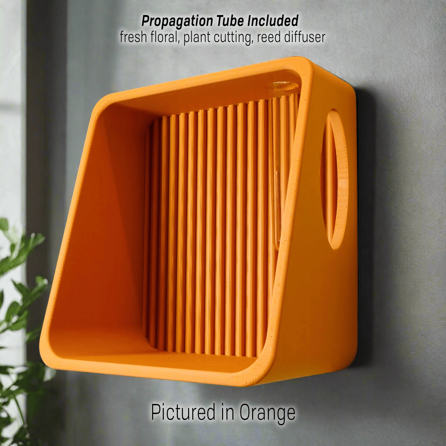 Rosebud HomeGoods Floating Shelf Orange Modern Floating Wall Shelf, Propagation or Reed Diffuser