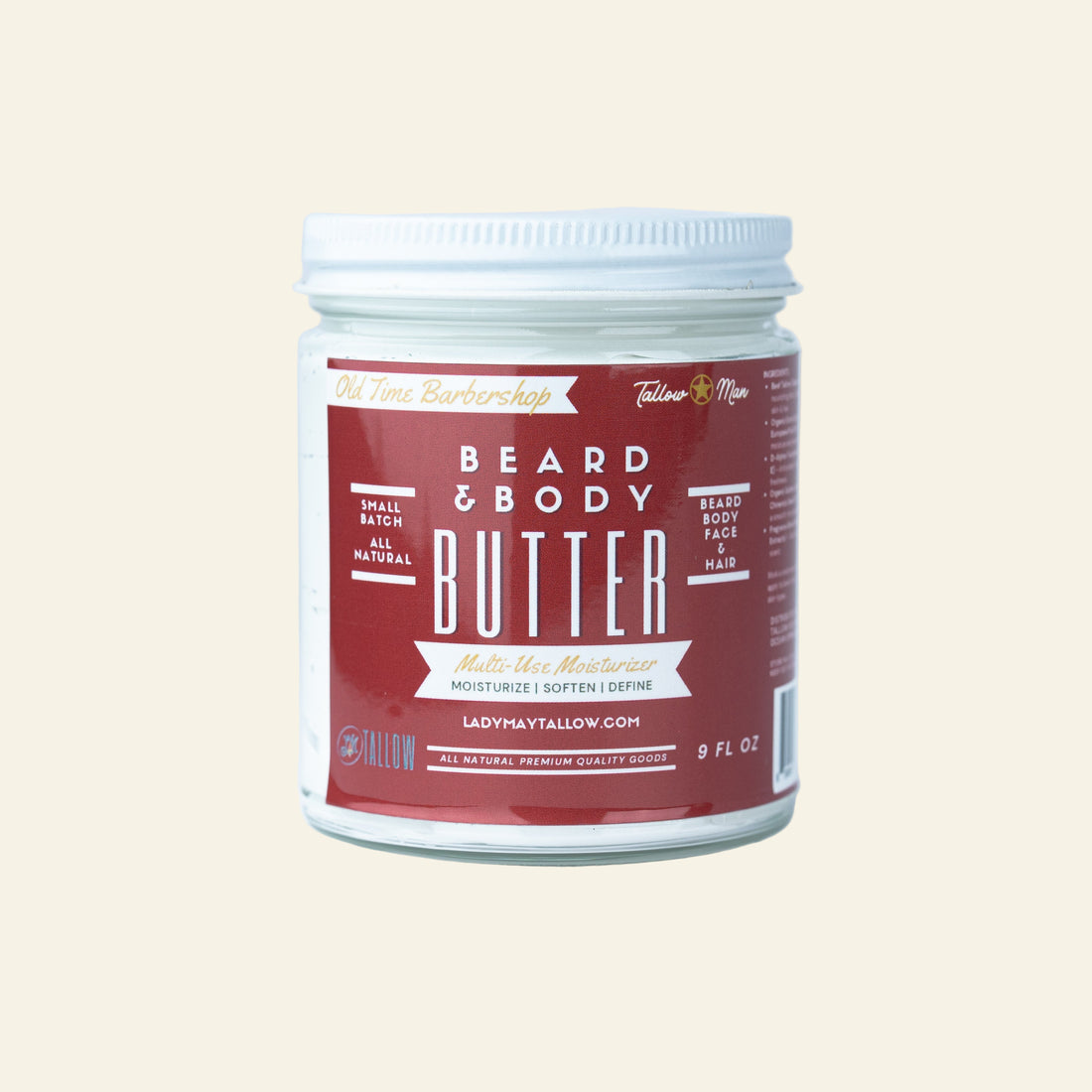 Old Time Barbershop Natural Tallow Beard & Body Butter for Men| All-Natural Beard Butter & Skin Care - My American Goods