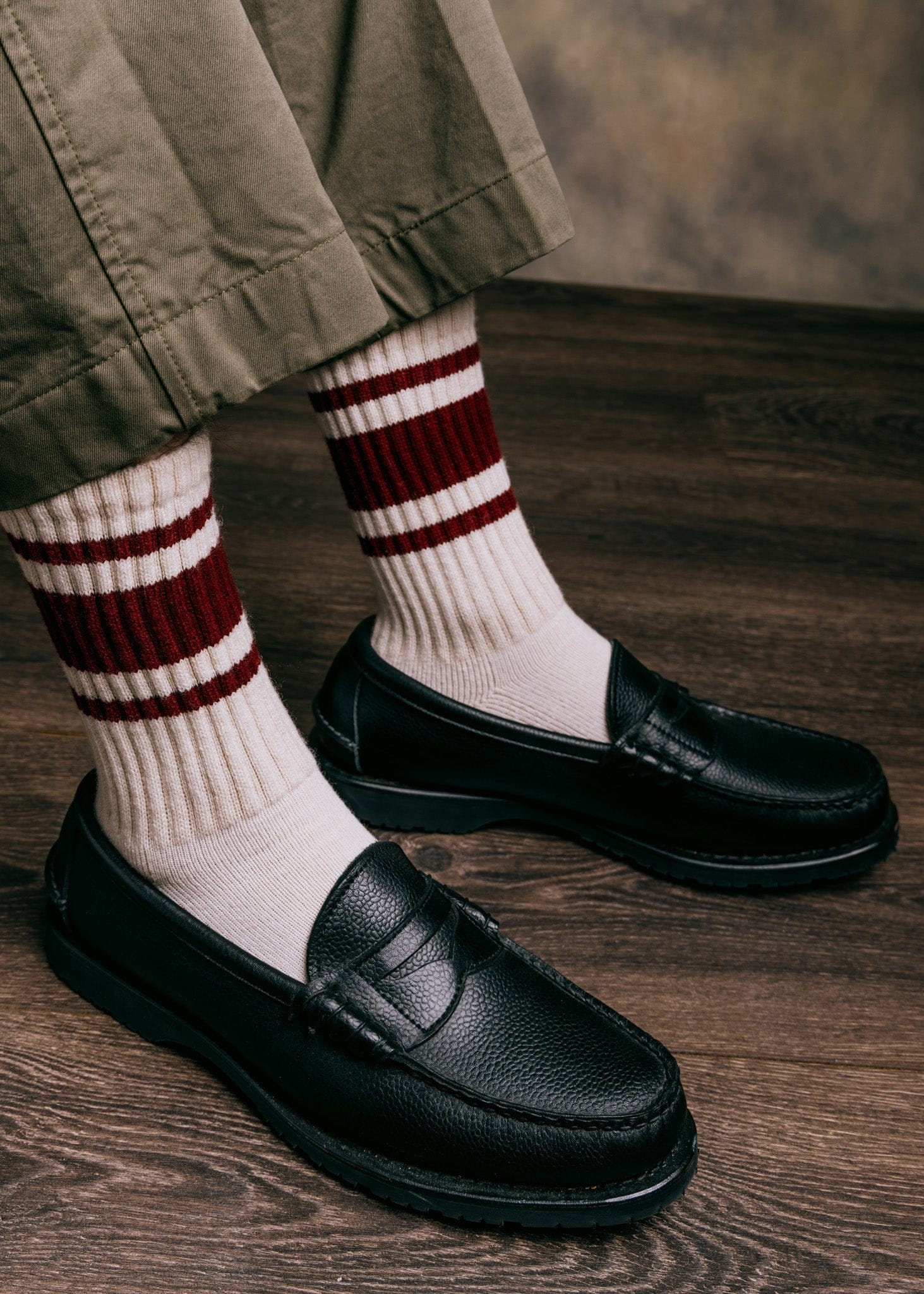American Trench Socks The Heathered Mono Stripe